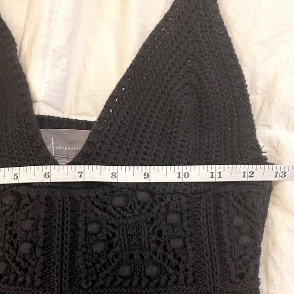 Anthropologie Elegant Black Crochet Mini Dress - Picture 5 of 8